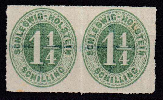 SCHLESWIG HOLSTEIN 1864 SG 21 SUPERB MINT PAIR EXPERTISED  GOOD EMBOSSING !! R3600.00 PLUS PLUS