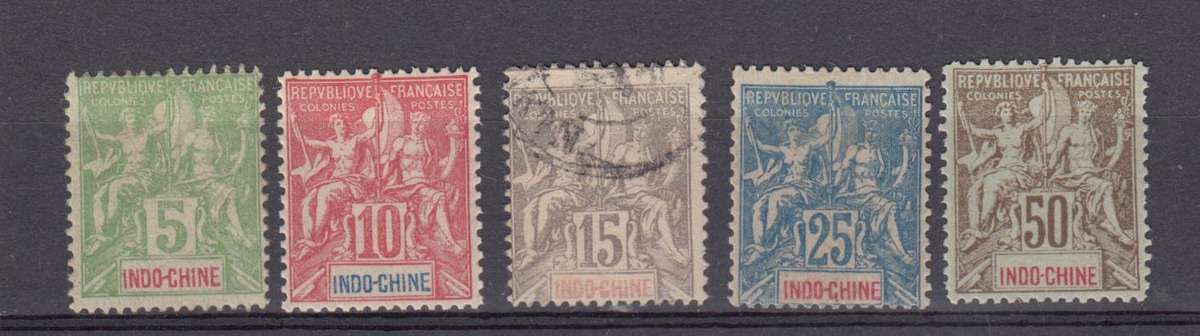 FRENCH INDO CHINA- SCARCE LATER issues SG25 vfu rest fresh vfm h.r. SG27 umm   R2930.00