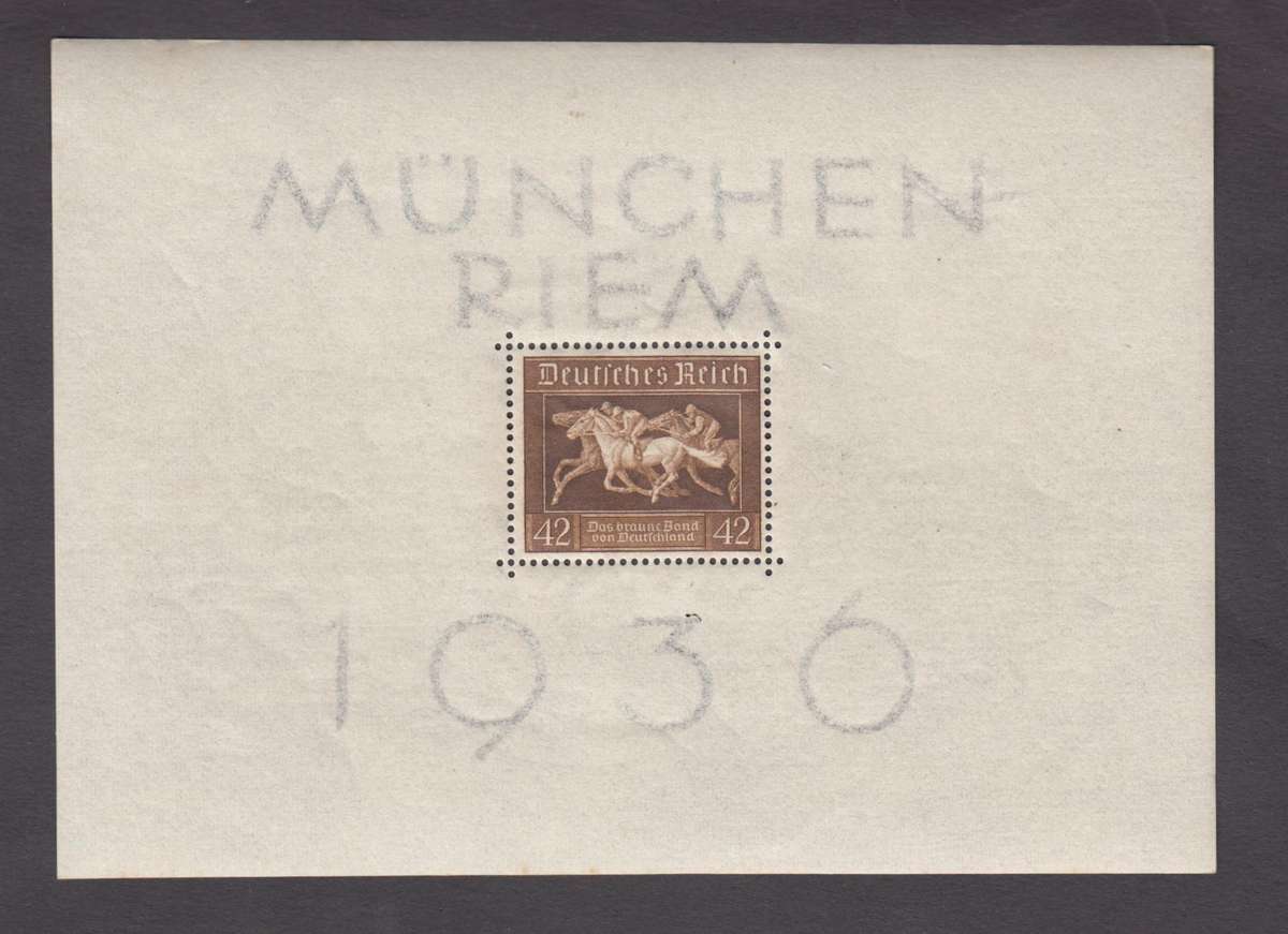 REICH-1936 HORSE mini sheet superb umm