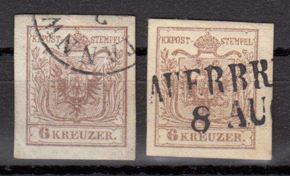 AUSTRIA-1850  6K SHADES ALL SUPERB USED  R700.00