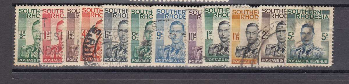 S.RHODESIA KGVI LOT TO 5 SHILLINGS VFU