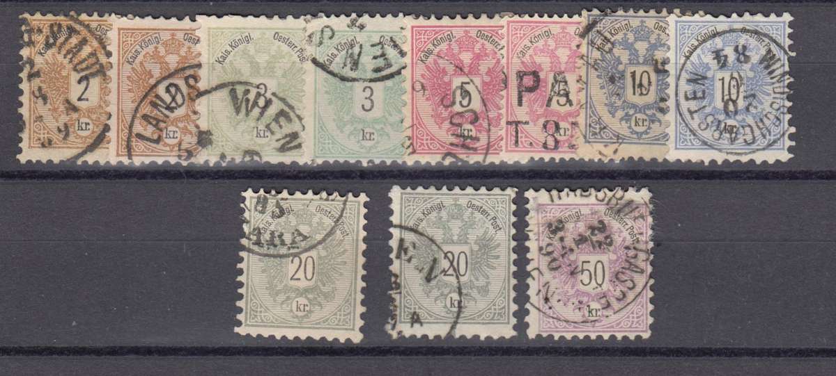 AUSTRIA-1883 SCARCE LOT-TOP VALUE HAS A REPAIRED TEAR   R5400.00