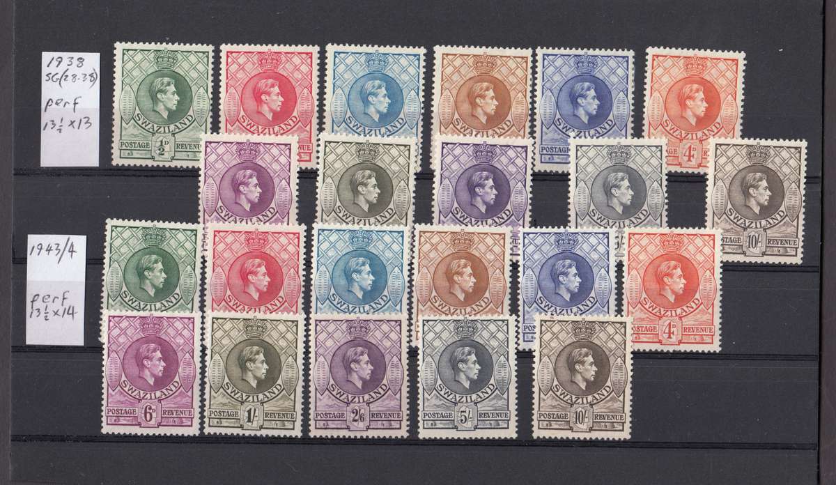 SWAZILAND-KGVI VERY SCARCE SETS BOTH PERFS VERY FRESH MINT-H.R.  R9210.00