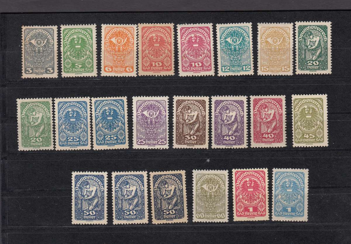 AUSTRIA-1919 SET SCARCE SO COMPLETE WITH EXTRAS VFM-LIGHT H.R.
