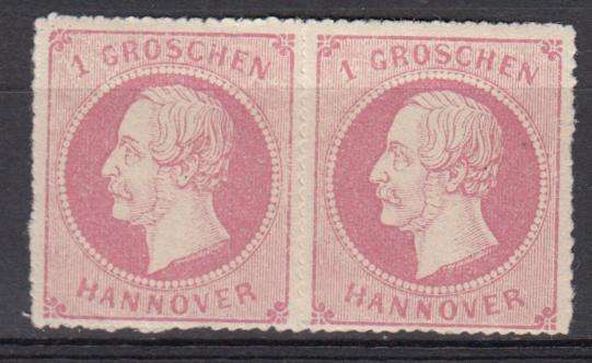 HANOVER- SG 37a SUPERB genuine mint pair SCARCE AS SUCH