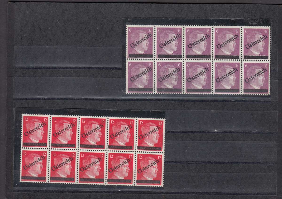 AUSTRIA-SCARCE PANES HITLER OVERPRINTS FINE MINT-SOME GUM MISSING,MANY UMM