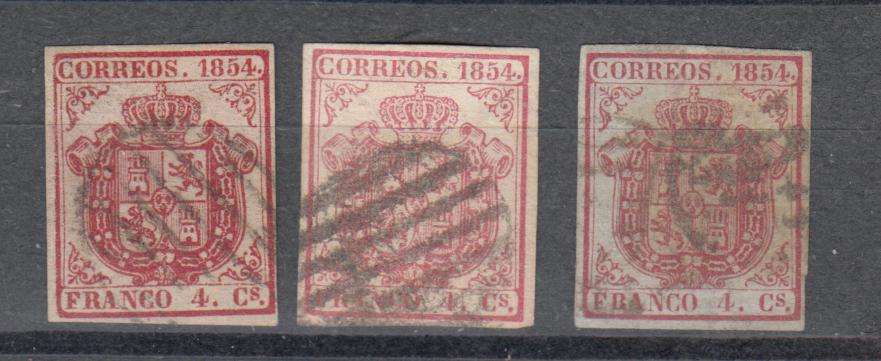 SPAIN-1854 SCARCE PAPER CHANGES SUPERB USED FOR THESE !!!