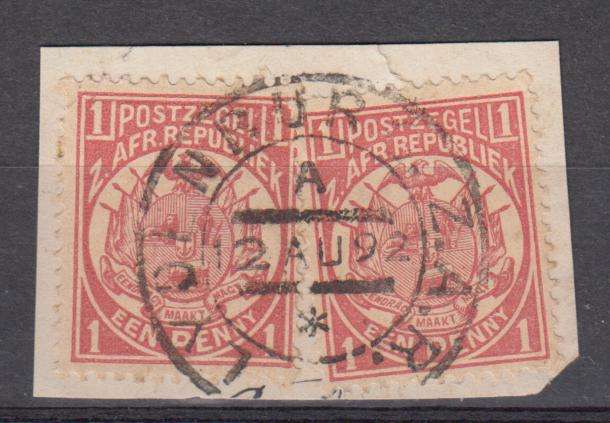 TVL-1892 LYDENBURG Z.A.R. VFU PAIR ON PIECE