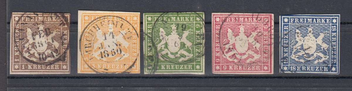 WURTEMBERG-1859 RARE SET  SUPERB USED  3297 GPB OR    R79 130.00