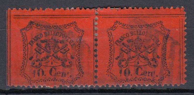 PAPAL STATES-GENUINE ISSUES SG 46 VFU  PAIR !!    R1090.00+