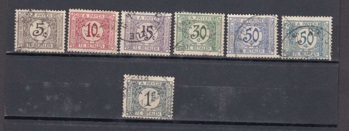 BELGIAN CONGO-1923 POSTAGE DUES VFU 1F HAS SMALL THIN   R390.00