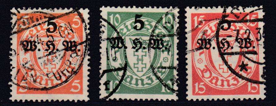 DANZIG-SCARCE 1934  SET SUPERB USED SG226-228     R4190.00