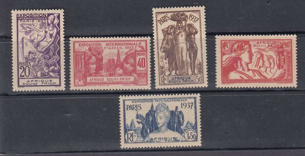 FRENCH A.E.F. 1937  vfm-light h.r. FRESH LOT !!