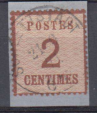 GERMAN STATES-  R3570.00    ALSACE & LORRAINE Michel 2i SUPERB ON PIECE !!