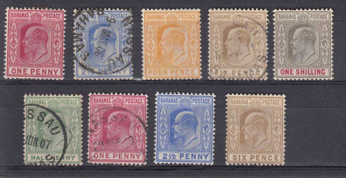 BAHAMAS-EDWARD  R2800.00   SG62-69,71-74 vfm/used h.r