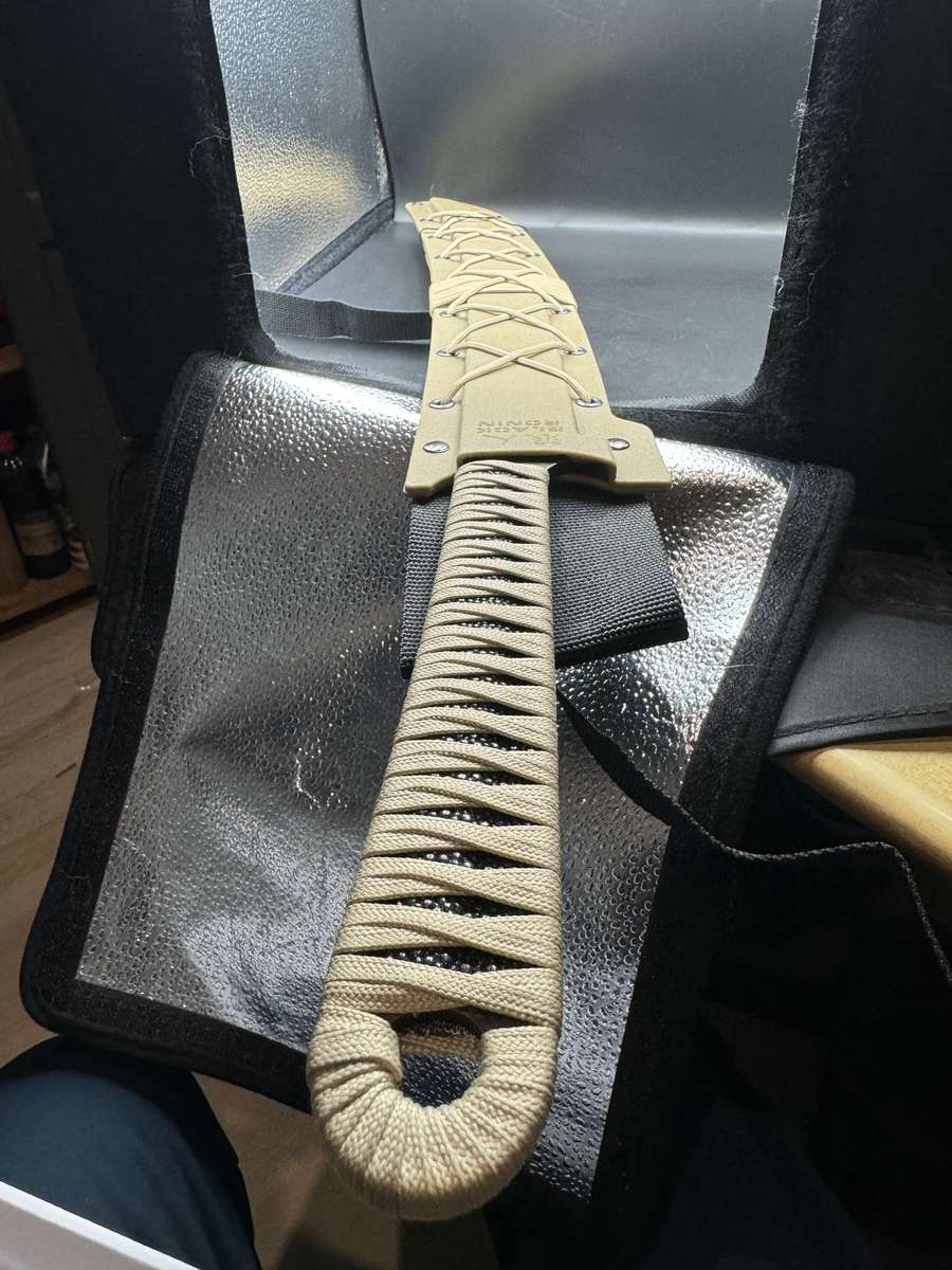 Black Ronin Combat Wakizashi Sword w/Black StoneWash Blade