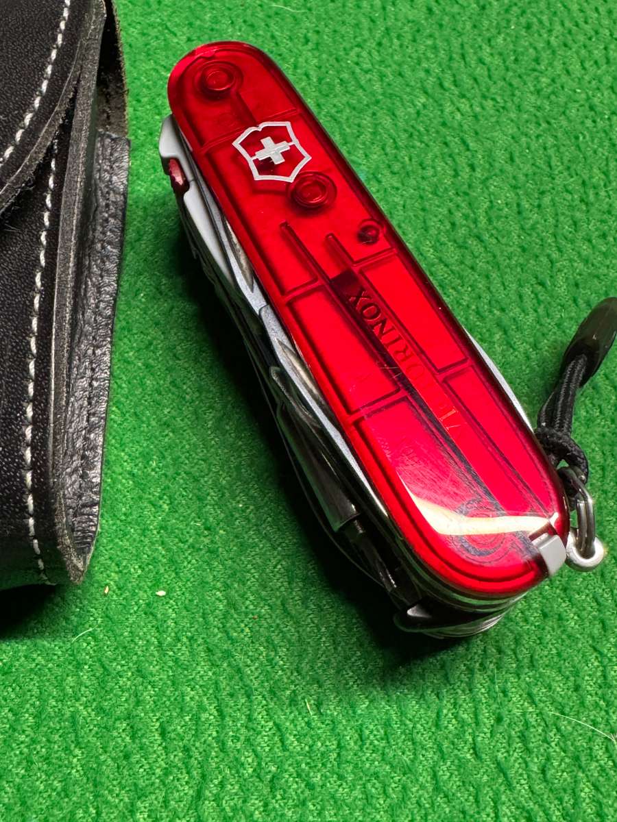Victorinox CyberTool L With Fold-Out Bit Case - Transparent Red, 91mm
