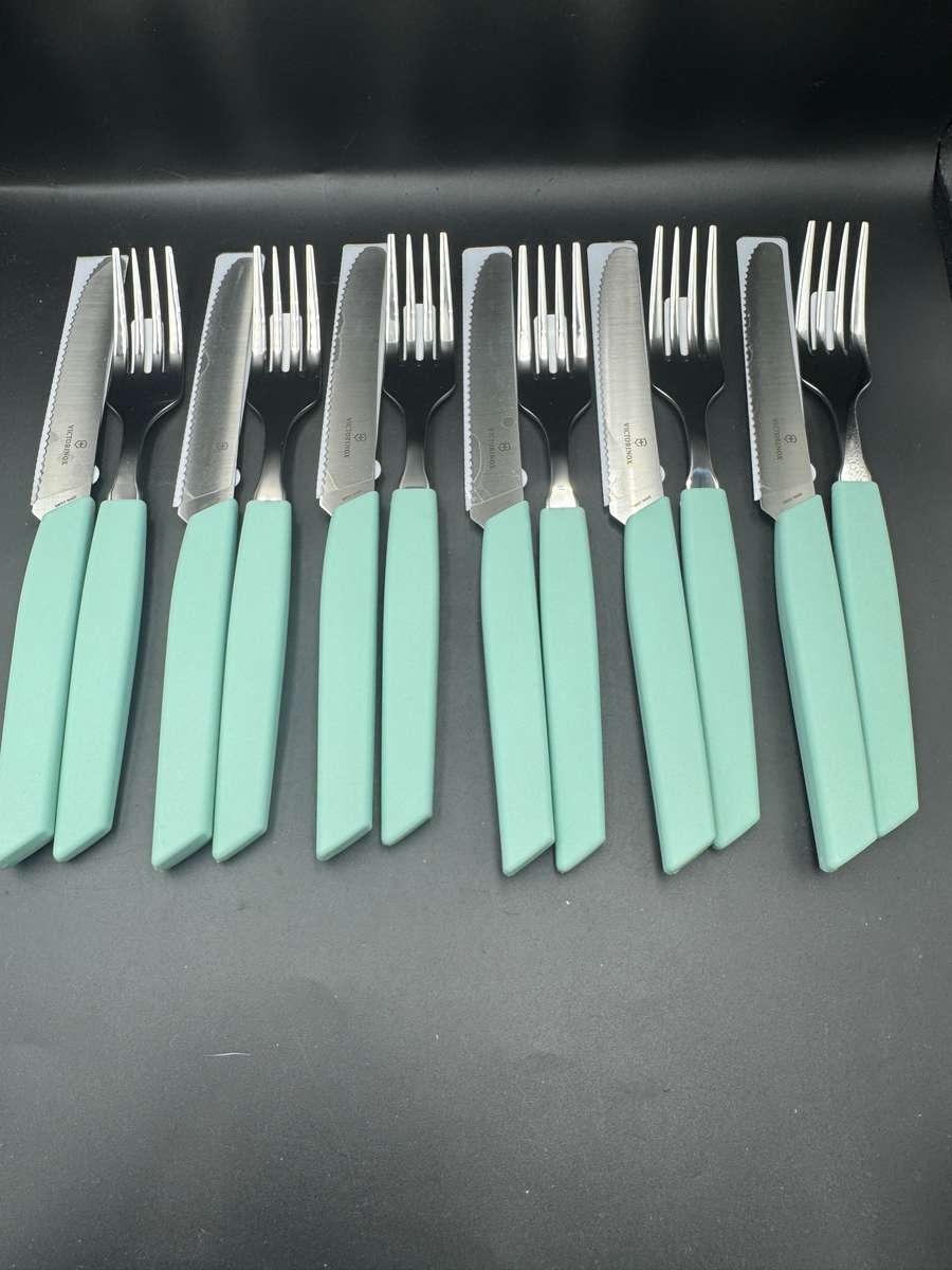 Victorinox Fork and Knife Modern Mint Green