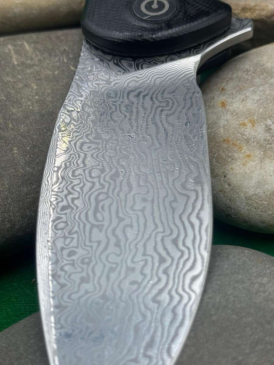 Civivi Naja Damascus Blade with Black G10 Handle Folding Knife 802ds