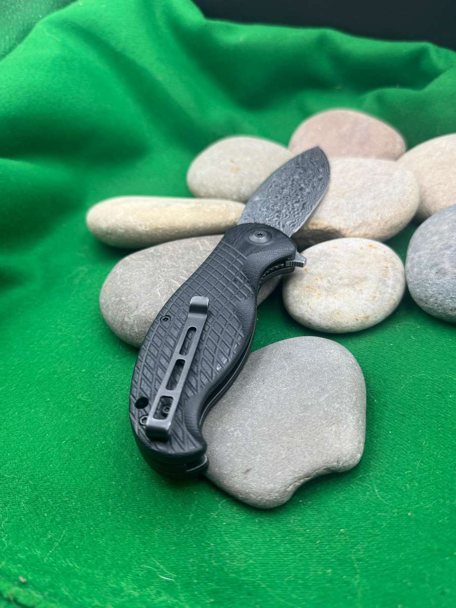 Civivi Naja Damascus Blade with Black G10 Handle Folding Knife 802ds