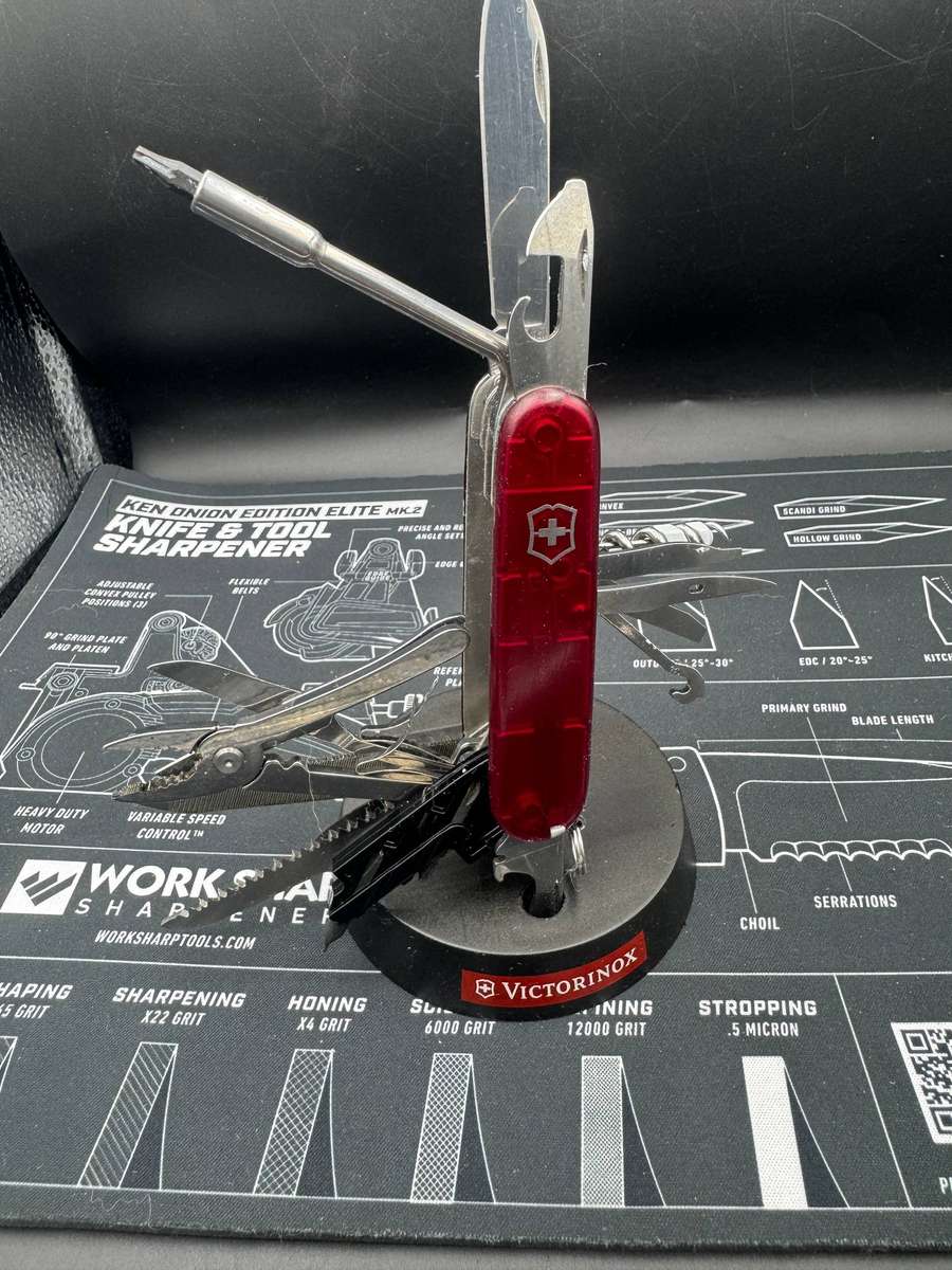 Victorinox CyberTool L With Fold-Out Bit Case - Transparent Red, 91mm