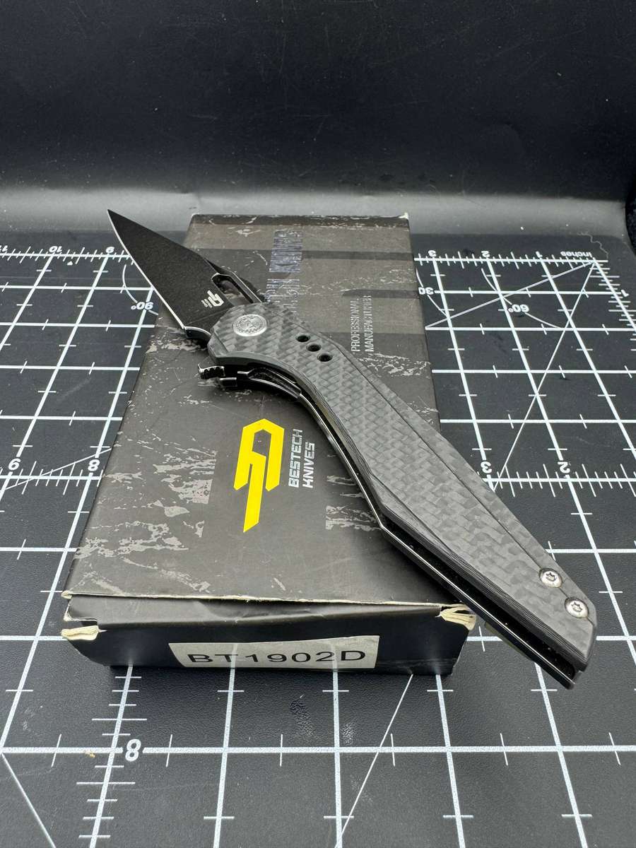BESTECH MALWARE BT1902D Titanium +Carbon Fiber Handle: 3.86" S35VN Blade