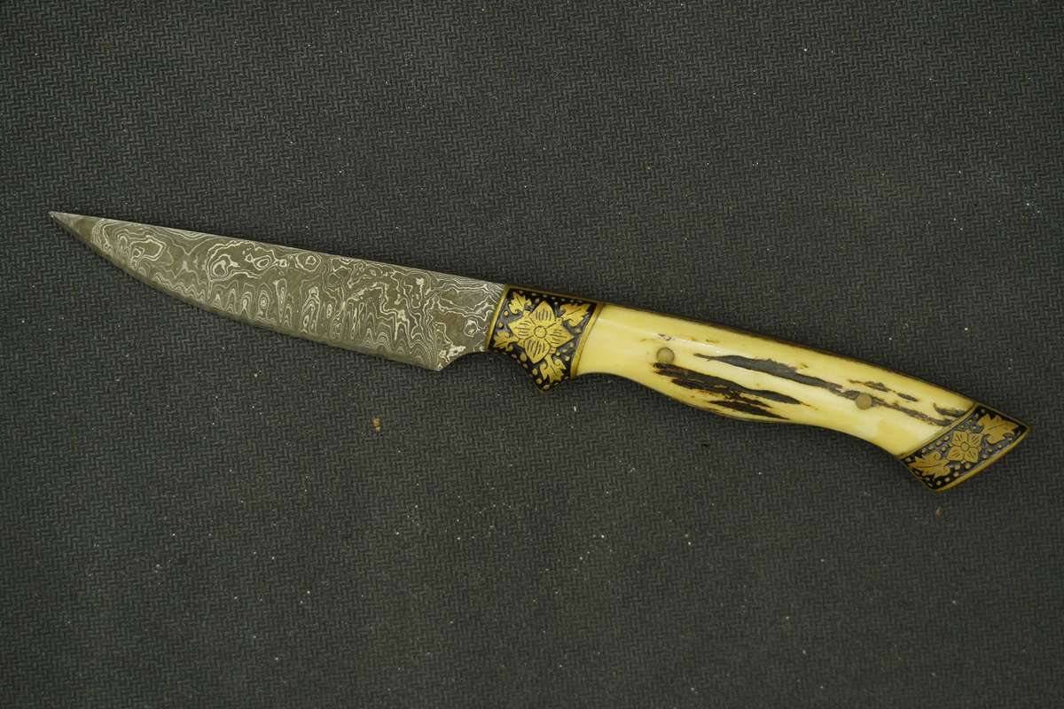 Hand Made Knife- Unknown Maker- Demascus Forged
