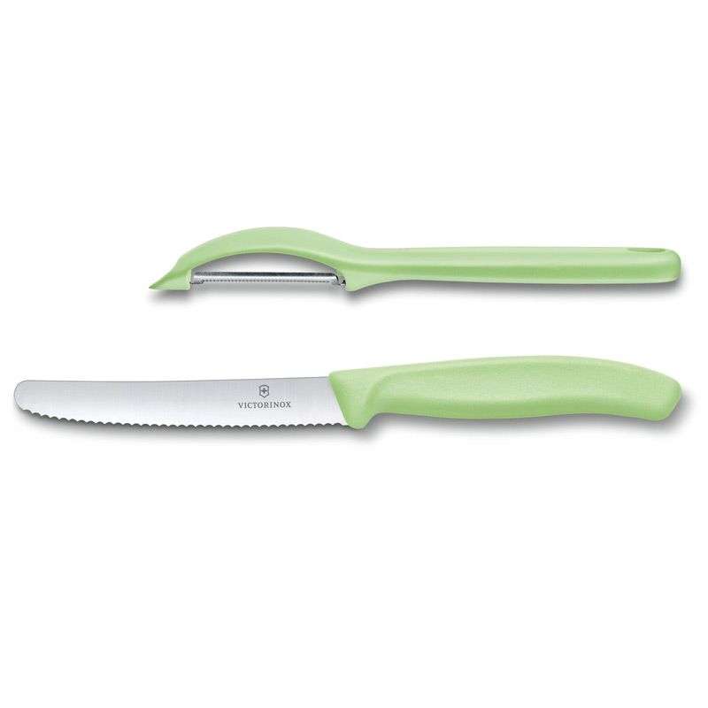 Victorinox Swiss Classic Paring Knife Set w/Peeler 2 Piece - Green