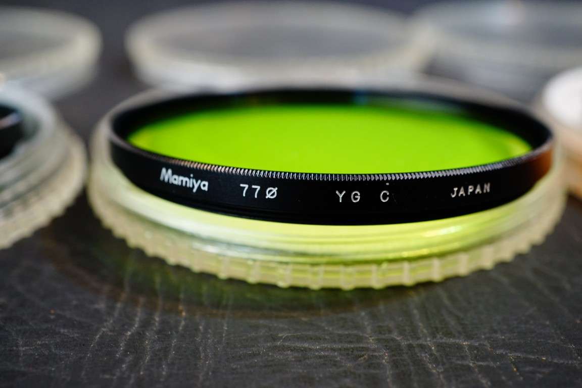 **Mamiya OEM** Set of 77mm Mamiya Filters Orange S 056 2c, SL-1B, YG C **Great Condition**