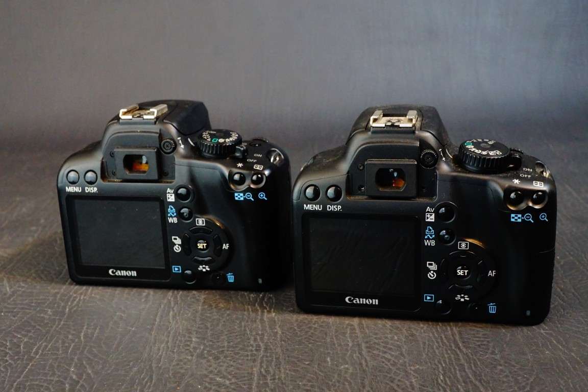 2 x Canon EOS 1000D Digital SLR Camera Bodies  **NON FUNCTIONAL SPARES OR REPAIR**