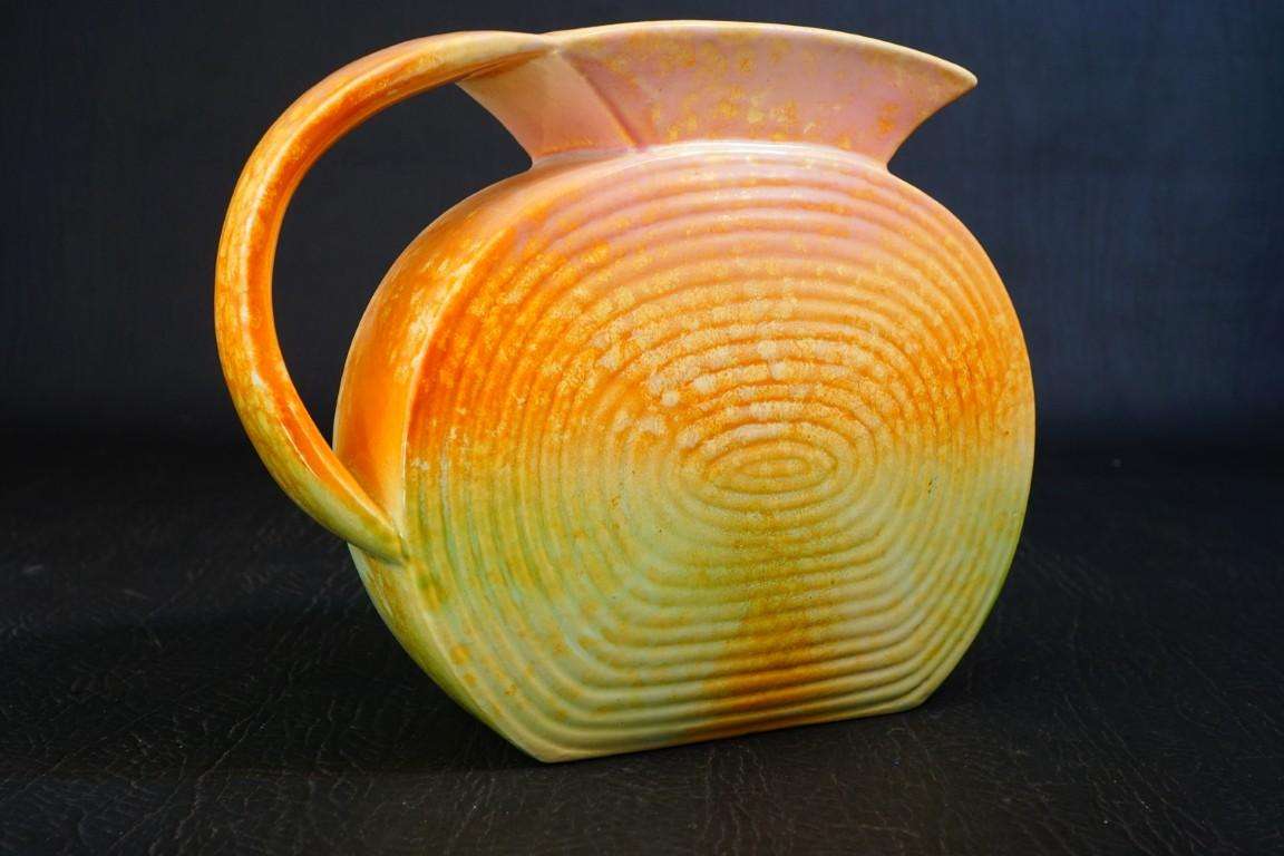 Sylvac 1175 Vase, Art Deco Pilgrim Shape Jug, Vibrant Colours, C1930's