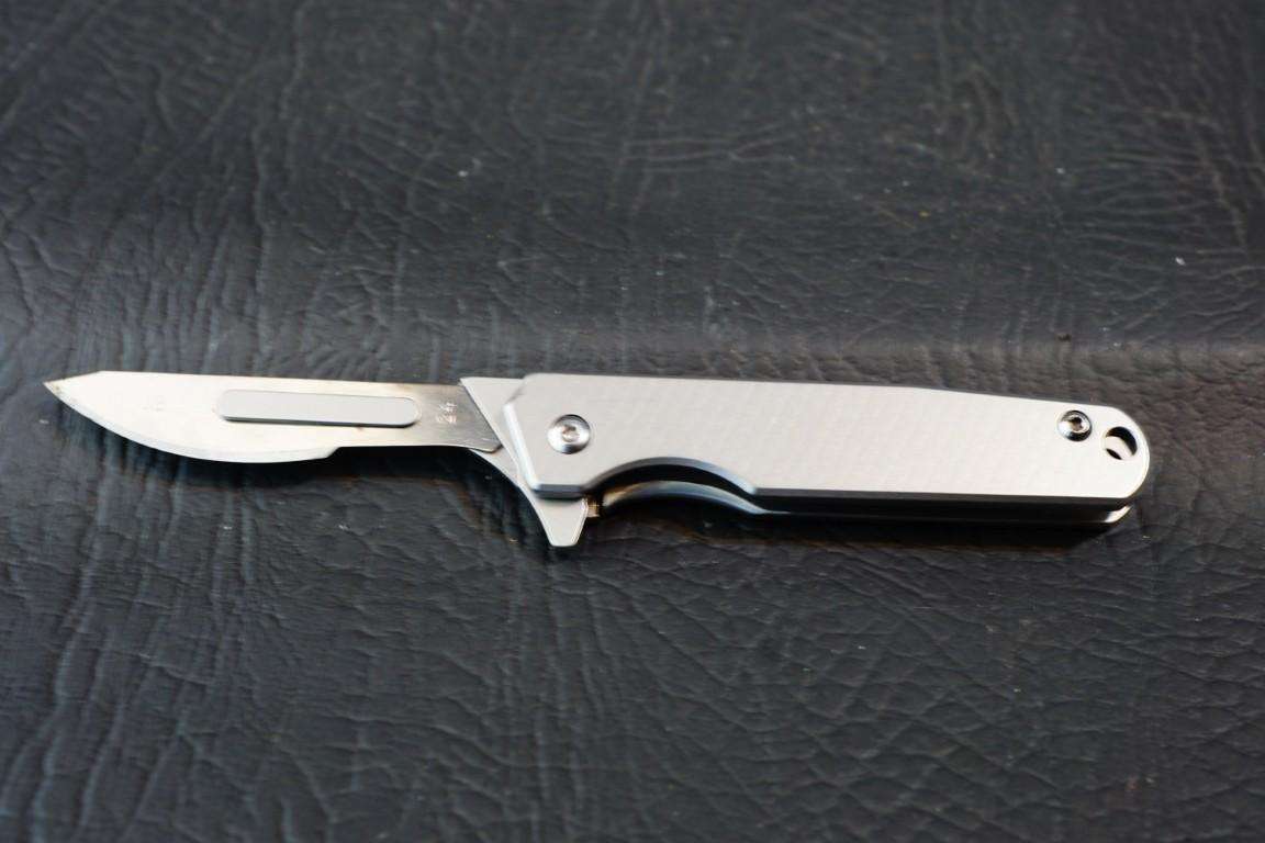 Steel Folding Scalpel Knife, Slim Razor Knife with Frame Lock uses #24 Blades **Great Condition**