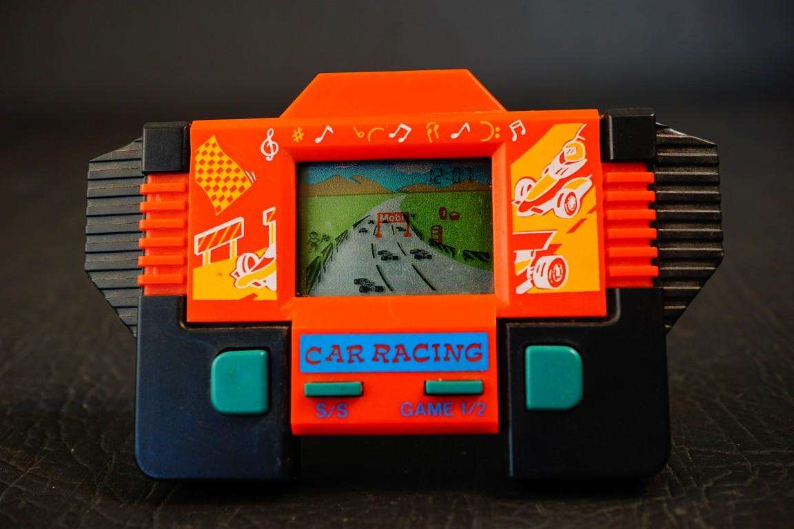 Vintage Car Racing LCD Handheld Electronic Game With Stand Vintage 1990s  **Great Condition**