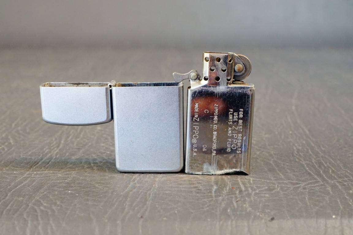 Zippo Slim Stainless Steel with Sandblasted Finish **Excellent Condition**