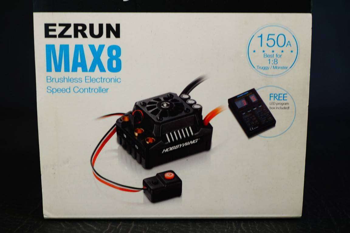 Hobbywing EZRUN MAX8 V3 150A ESC with Program Card, Dual Traxxas Connectors **Great Condition**