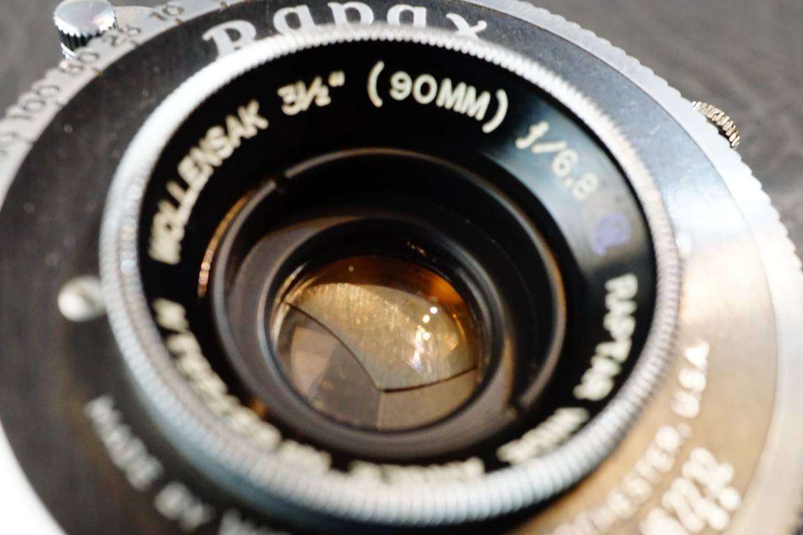 Wollensak Raptar Wide Angle 3 1/2" 90mm F6.8 Lens in a Rapax Shutter  **Great Condition**