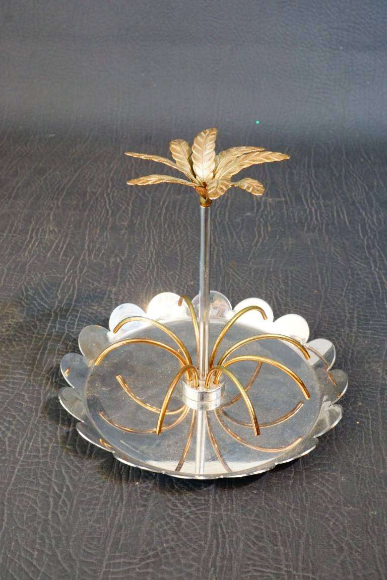 Art Deco MEPRA - INOX 18/10 Copper PALM TREE TRAY Made in Italy **Great Condition**