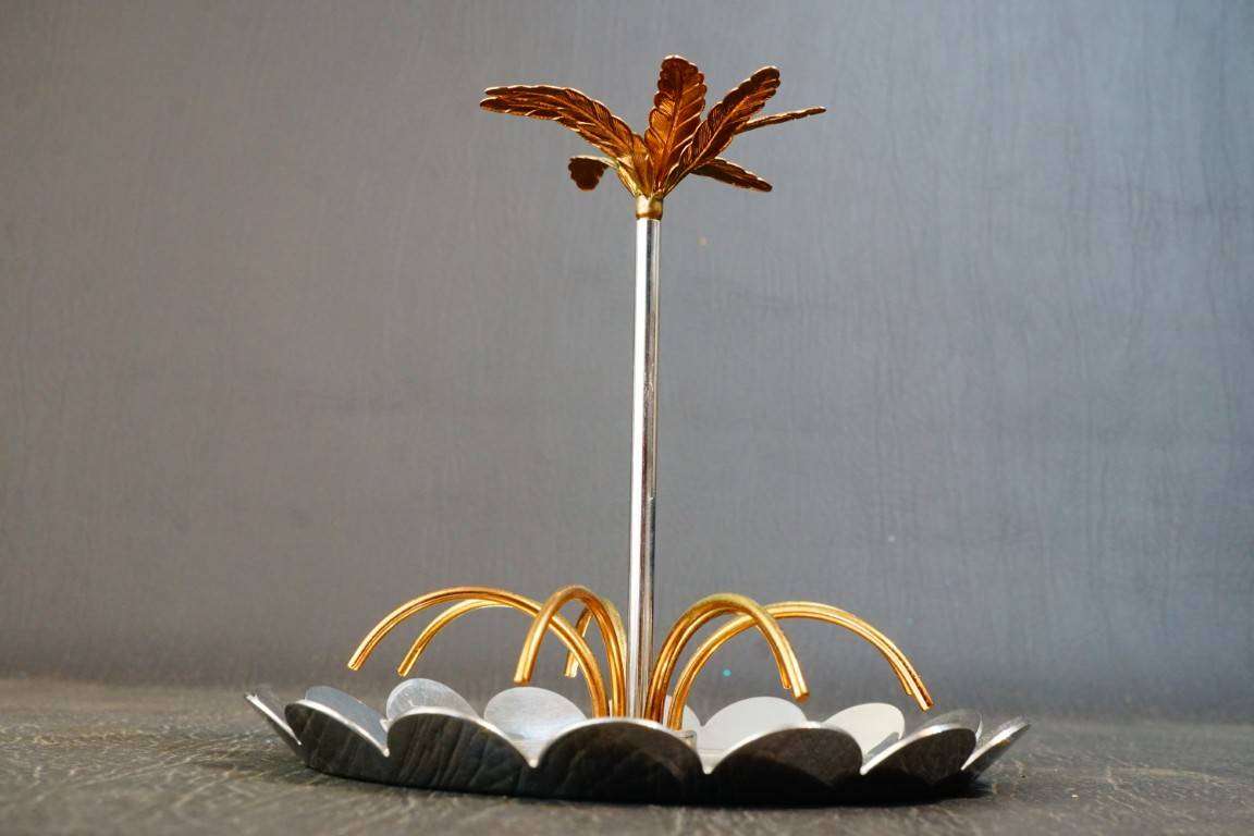 Art Deco MEPRA - INOX 18/10 Copper PALM TREE TRAY Made in Italy **Great Condition**