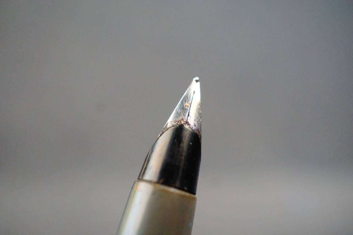 Vintage Parker 45 Fountain Pen Gray and Brushed Chrome **Good Condition**