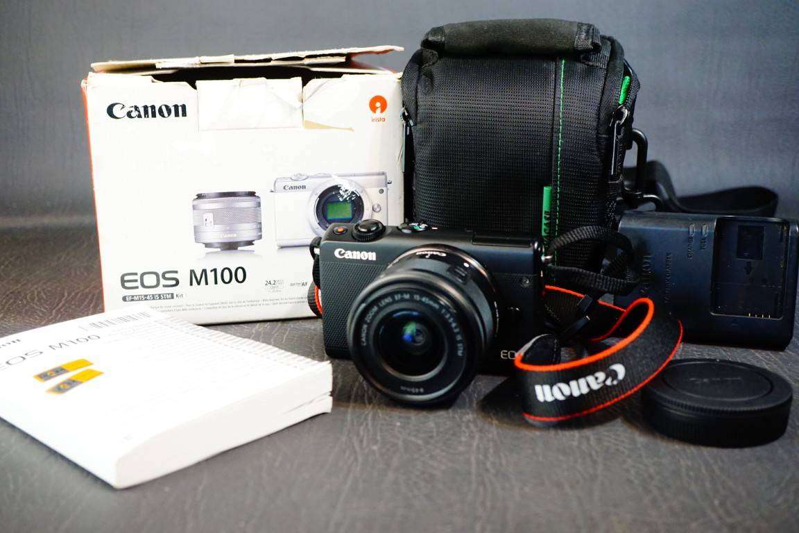Canon EOS M100 24.2MP Mirrorless Camera Kit with Canon 15-45mm Lens **Great Condition**