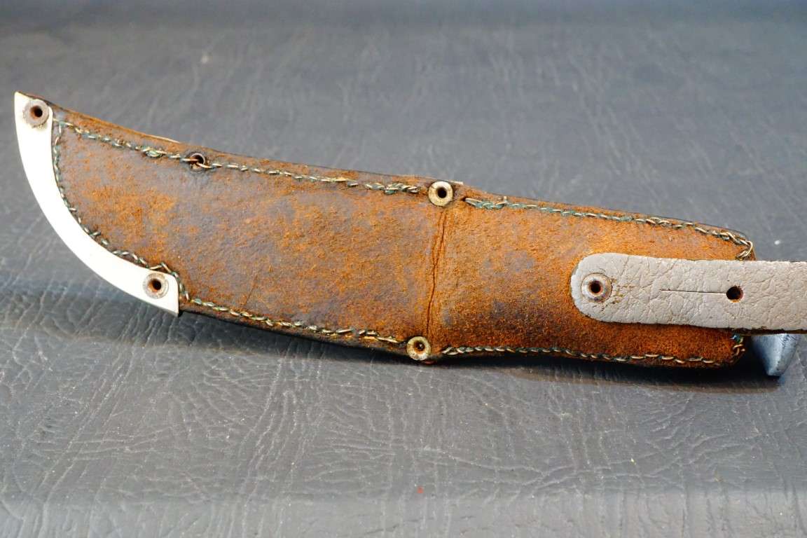 Sweden Swedish J.A. Hellberg Eskilstuna Hunting Knife with Leather Scabbard **Good Condition**