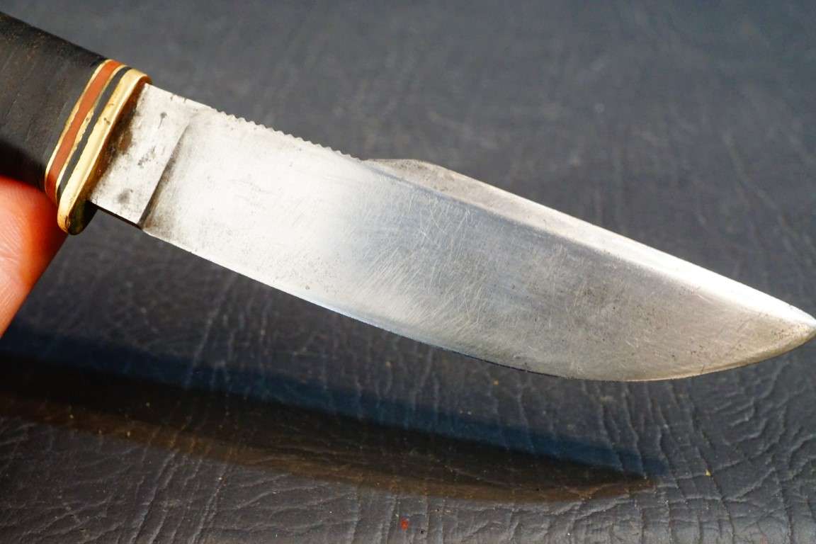 Sweden Swedish J.A. Hellberg Eskilstuna Hunting Knife with Leather Scabbard **Good Condition**