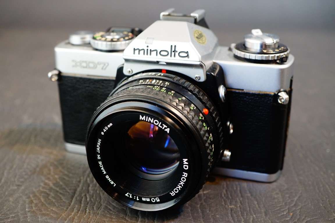 Minolta XD-7 35mm SLR Film Camera with Minolta MD 50mm F1.7 Lens  **Great Condition**