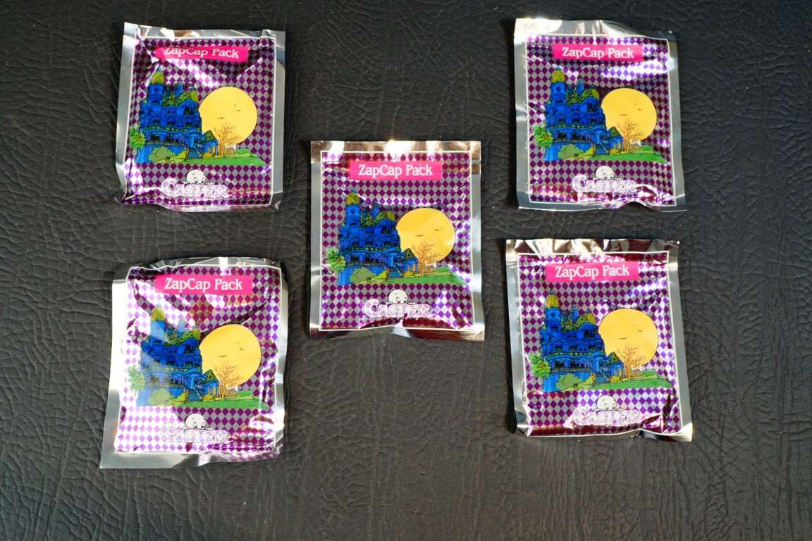 5 x Sealed Packs of Casper Zap Cap Pack Tazos  **Excellent Condition**