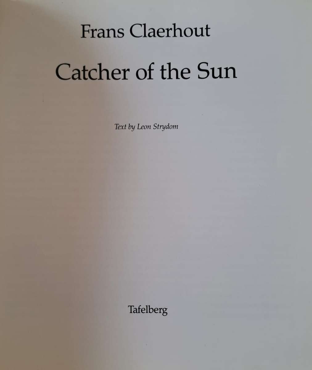 Catcher of the Sun - Frans Clearhout (Hard cover with no DJ)