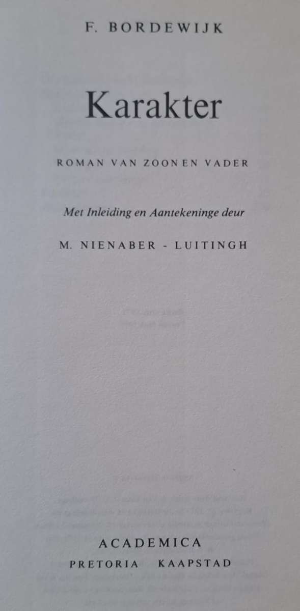 Karakter - F. Bordewijk (hard cover with no dj)