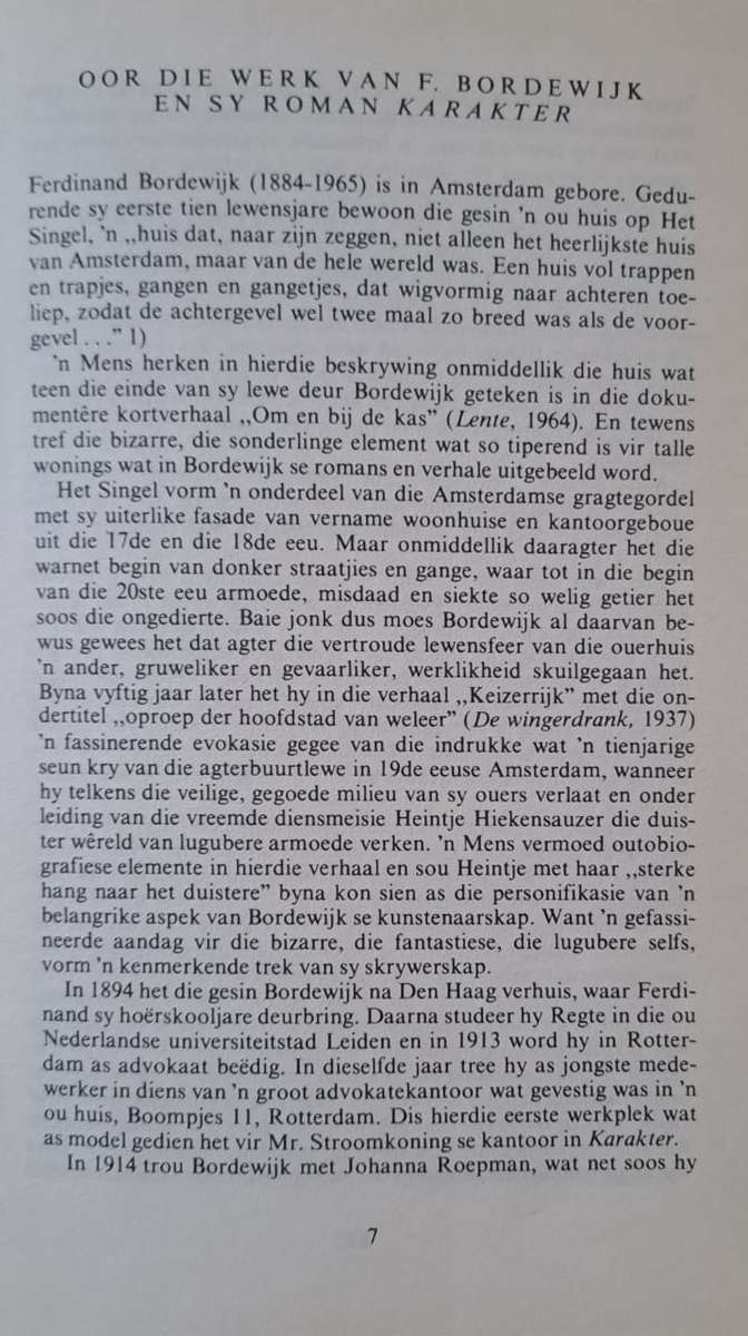 Karakter - F. Bordewijk (hard cover with no dj)