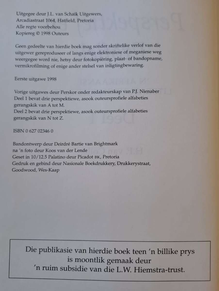Perspektief & Profiel 1 - H P van Coller (paperback)