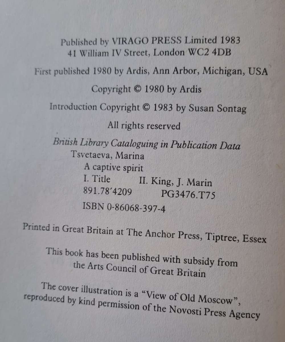 A Captive spirit: Selected Prose - Marina Tsvetaeva (paperback)