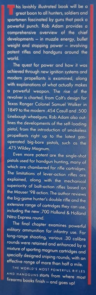 The world's most powerful Rifles & Handguns - Robert Adam (hard cover with dj)